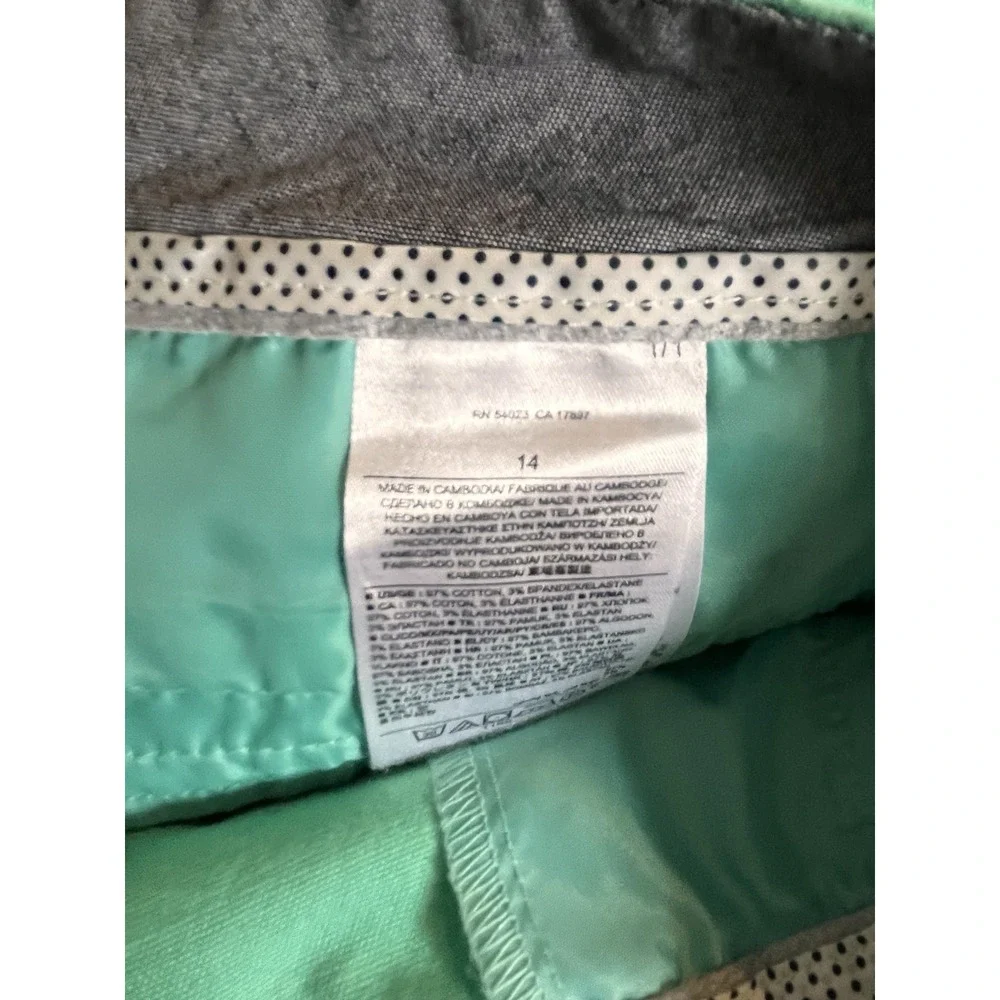 BANANA REPUBLIC 3.5"‎ INSEAM HAMPTON FIT CHINO GREEN SHORTS SIZE 14 - Picture 4 of 5